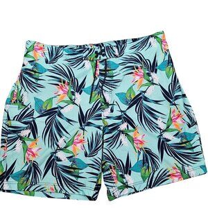 [g] George Green Tropical Print Swim Trunks Size XL (40-42) Cargo Pocket Elastic